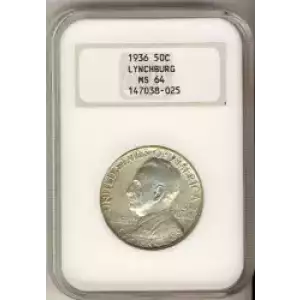 Classic Commemorative Silver--- Lynchburg, Virginia, Sesquicentennial 1936-Silver- 0.5 Dollar (3)