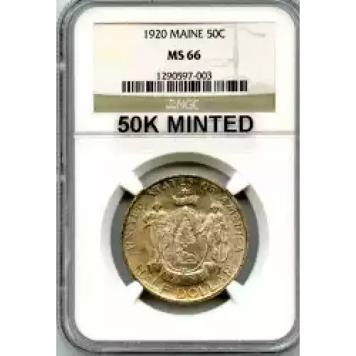 Classic Commemorative Silver--- Maine Centennial 1920-Silver- 0.5 Dollar (3)