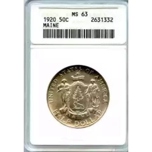 Classic Commemorative Silver--- Maine Centennial 1920-Silver- 0.5 Dollar (3)