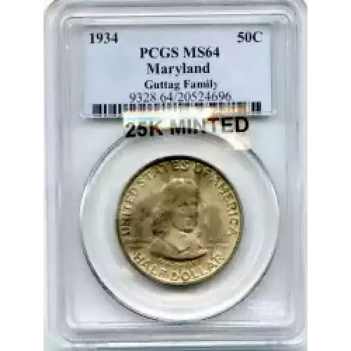 Classic Commemorative Silver--- Maryland Tercentenary 1934 -Silver- 0.5 Dollar (3)