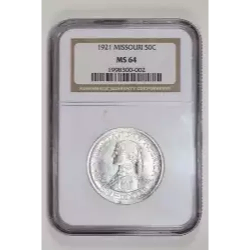 Classic Commemorative Silver--- Missouri Centennial 1921 -Silver- 0.5 Dollar