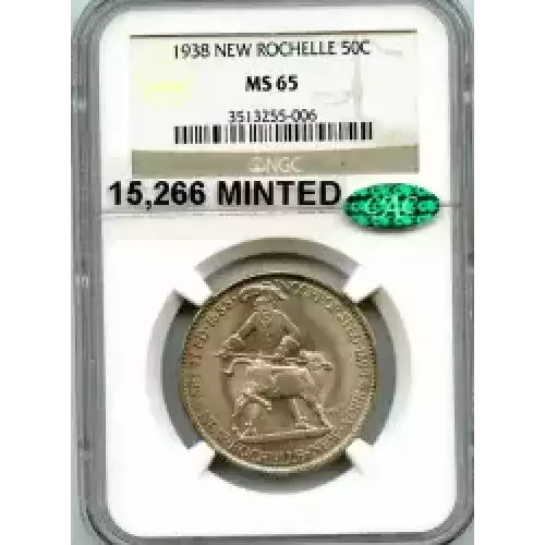 Classic Commemorative Silver--- New Rochelle, New York, 250th Anniversary 1938 -Silver- 0.5 Dollar (3)