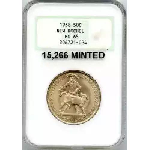 Classic Commemorative Silver--- New Rochelle, New York, 250th Anniversary 1938 -Silver- 0.5 Dollar (3)