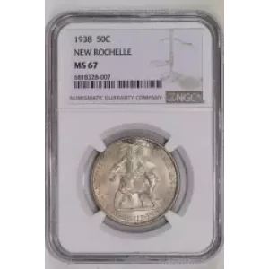 Classic Commemorative Silver--- New Rochelle, New York, 250th Anniversary 1938 -Silver- 0.5 Dollar