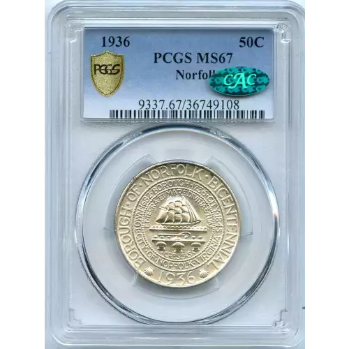 Classic Commemorative Silver--- Norfolk, Virginia, Bicentennial 1936 -Silver- 0.5 Dollar (3)