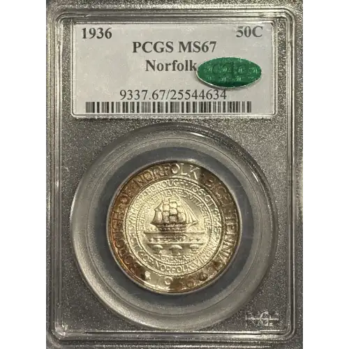 Classic Commemorative Silver--- Norfolk, Virginia, Bicentennial 1936 -Silver- 0.5 Dollar