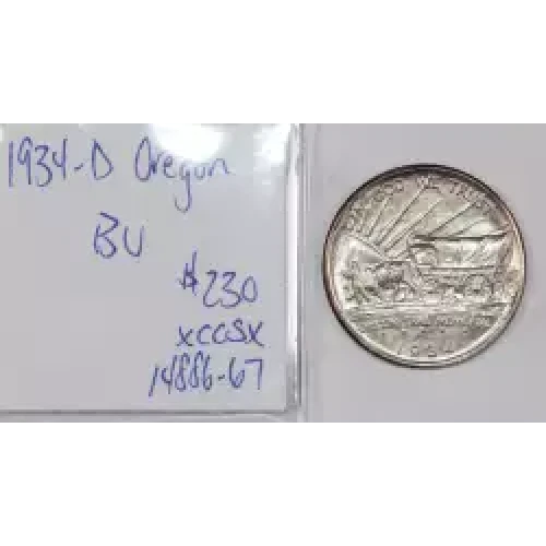 Classic Commemorative Silver Oregon Trail Memorial 1926 -1939 Silver -  0.5 Dollar