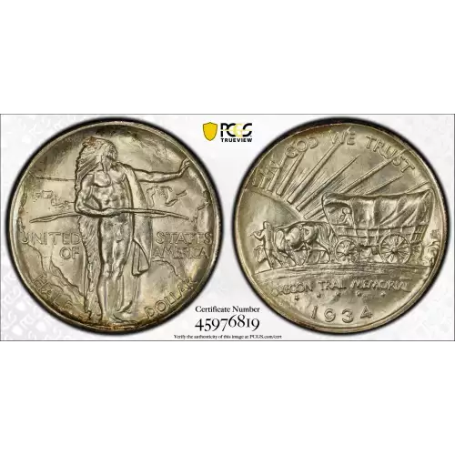 Classic Commemorative Silver Oregon Trail Memorial 1926 -1939 Silver -  0.5 Dollar (2)