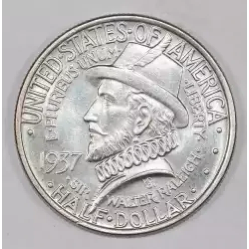 Classic Commemorative Silver--- Roanoke Island, North Carolina, 350th Anniversary 1937 -Silver- 0.5 Dollar