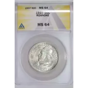 Classic Commemorative Silver--- Roanoke Island, North Carolina, 350th Anniversary 1937 -Silver- 0.5 Dollar