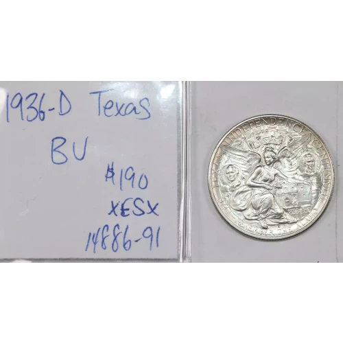 Classic Commemorative Silver--- Texas Independence Centennial 1934-1938-Silver- 0.5 Dollar