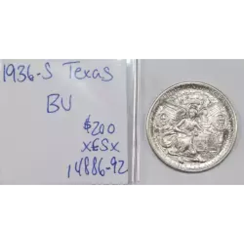 Classic Commemorative Silver--- Texas Independence Centennial 1934-1938-Silver- 0.5 Dollar