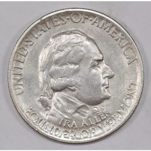 Classic Commemorative Silver--- Vermont Sesquicentennial 1927-Silver- 0.5 Dollar