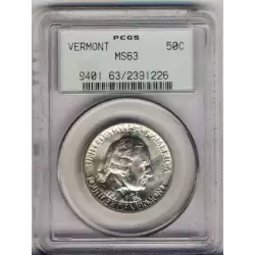 Classic Commemorative Silver--- Vermont Sesquicentennial 1927-Silver- 0.5 Dollar (3)