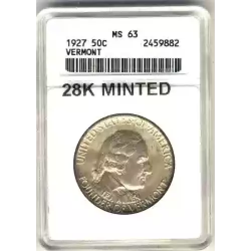Classic Commemorative Silver--- Vermont Sesquicentennial 1927-Silver- 0.5 Dollar (3)