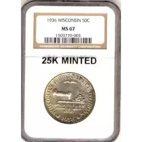Classic Commemorative Silver--- Wisconsin Territorial Centennial 1936 -Silver- 0.5 Dollar (3)