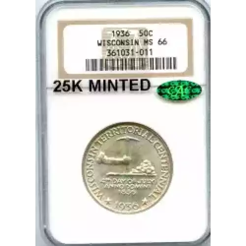 Classic Commemorative Silver--- Wisconsin Territorial Centennial 1936 -Silver- 0.5 Dollar (3)