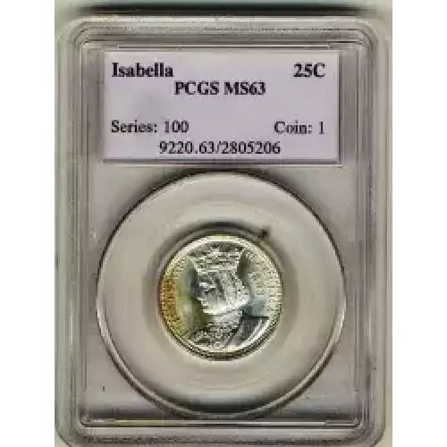 Classic Commemorative Silver--- World's Columbian Exposition, Isabella Quarter 1893-Silver- 0.25 Dollar (3)