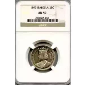 Classic Commemorative Silver--- World's Columbian Exposition, Isabella Quarter 1893-Silver- 0.25 Dollar (3)