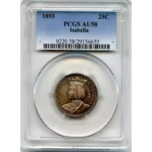 Classic Commemorative Silver--- World's Columbian Exposition, Isabella Quarter 1893-Silver- 0.25 Dollar (3)
