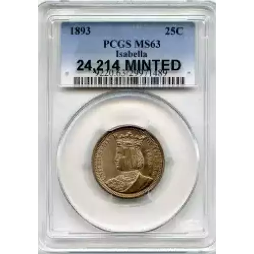Classic Commemorative Silver--- World's Columbian Exposition, Isabella Quarter 1893-Silver- 0.25 Dollar (3)