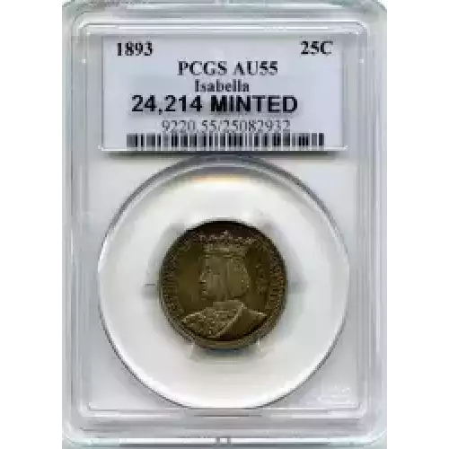 Classic Commemorative Silver--- World's Columbian Exposition, Isabella Quarter 1893-Silver- 0.25 Dollar (3)