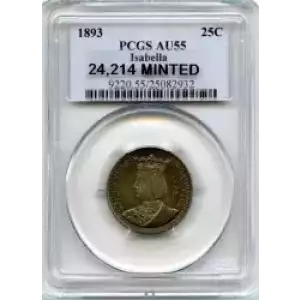 Classic Commemorative Silver--- World's Columbian Exposition, Isabella Quarter 1893-Silver- 0.25 Dollar (3)