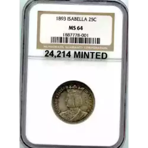 Classic Commemorative Silver--- World's Columbian Exposition, Isabella Quarter 1893-Silver- 0.25 Dollar (3)