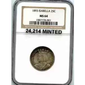 Classic Commemorative Silver--- World's Columbian Exposition, Isabella Quarter 1893-Silver- 0.25 Dollar (3)