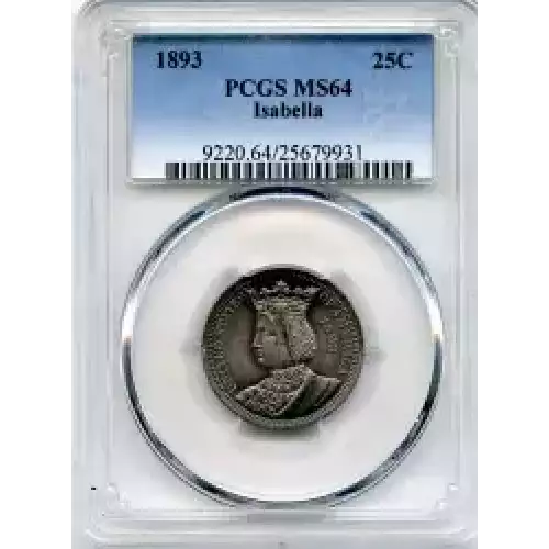 Classic Commemorative Silver--- World's Columbian Exposition, Isabella Quarter 1893-Silver- 0.25 Dollar (3)