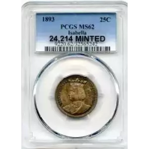 Classic Commemorative Silver--- World's Columbian Exposition, Isabella Quarter 1893-Silver- 0.25 Dollar (3)