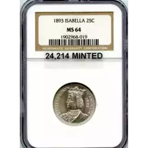 Classic Commemorative Silver--- World's Columbian Exposition, Isabella Quarter 1893-Silver- 0.25 Dollar (3)