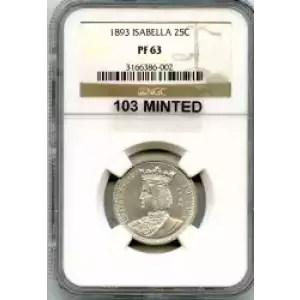 Classic Commemorative Silver--- World's Columbian Exposition, Isabella Quarter 1893-Silver- 0.25 Dollar (3)