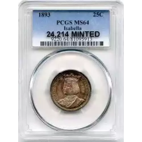 Classic Commemorative Silver--- World's Columbian Exposition, Isabella Quarter 1893-Silver- 0.25 Dollar (3)