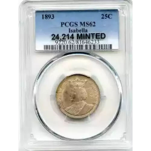 Classic Commemorative Silver--- World's Columbian Exposition, Isabella Quarter 1893-Silver- 0.25 Dollar (3)
