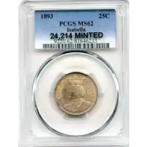 Classic Commemorative Silver--- World's Columbian Exposition, Isabella Quarter 1893-Silver- 0.25 Dollar (3)