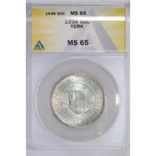 Classic Commemorative Silver--- York County, Maine, Tercentenary 1936 -Silver- 0.5 Dollar