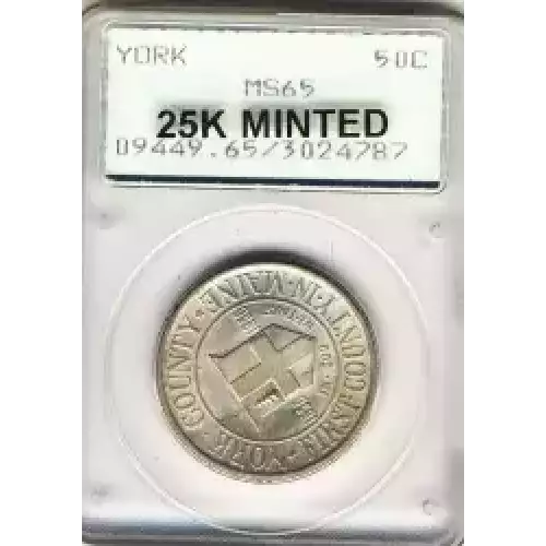 Classic Commemorative Silver--- York County, Maine, Tercentenary 1936 -Silver- 0.5 Dollar (3)