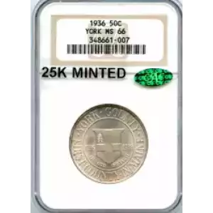 Classic Commemorative Silver--- York County, Maine, Tercentenary 1936 -Silver- 0.5 Dollar (3)