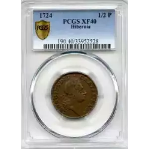 Colonial-Coinage of William Wood - Hibernia Coinage Halfpenny (3)