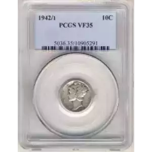 Dimes---Winged Liberty Head or Mercury 1916-1945 -Silver- 1 Dime (3)