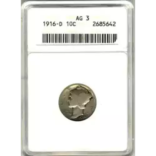 Dimes---Winged Liberty Head or Mercury 1916-1945 -Silver- 1 Dime (3)