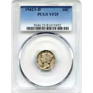 Dimes---Winged Liberty Head or Mercury 1916-1945 -Silver- 1 Dime (3)