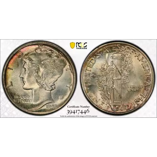 Dimes---Winged Liberty Head or Mercury 1916-1945 -Silver- 1 Dime (3)