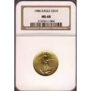 Gold Bullion-Gold Eagles--$10 Gold Eagle 1/4 oz -Gold- 10 Dollar (3)