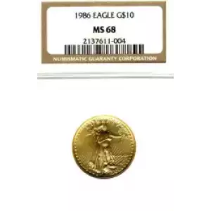 Gold Bullion-Gold Eagles--$10 Gold Eagle 1/4 oz -Gold- 10 Dollar (3)