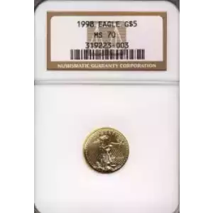 Gold Bullion-Gold Eagles--$5 Gold Eagle 1/10 oz -Gold- 5 Dollar (3)
