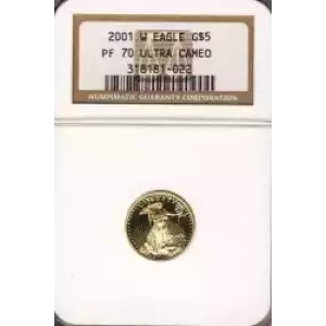 Gold Bullion-Gold Eagles--$5 Gold Eagle 1/10 oz -Gold- 5 Dollar (3)