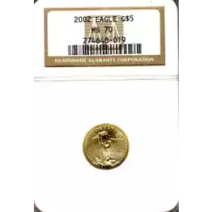 Gold Bullion-Gold Eagles--$5 Gold Eagle 1/10 oz -Gold- 5 Dollar (3)