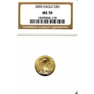 Gold Bullion-Gold Eagles--$5 Gold Eagle 1/10 oz -Gold- 5 Dollar (3)